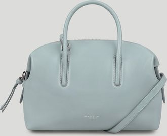 DeMellier The Small Stockholm in Pacific Blue Fine Grain Leather Top handle bag