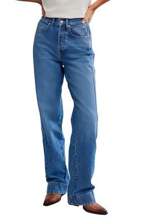 Free People Stick Around Slim Curve Relaxed Straight Leg Jeans in Stay For The Morning at Nordstrom Rack, Size 33