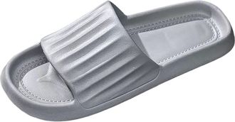 Generic 2026 Mens Slippers Couples Men Shower Room Home Solid Non Slip Breathable Massage Soft Sole Quick Drying Slipper Comfortable Flat Shoes (Grey, 8)