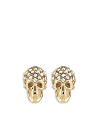 Philipp Plein Enigma earrings - men - Cubic Zirconia/Gold Plated Steel - One Size