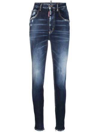 Dsquared2 high-waisted faded skinny jeans - Blue