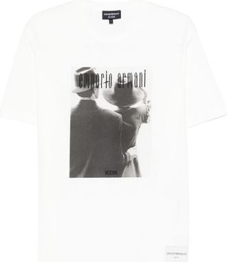 Emporio Armani Grey Printed cotton t-shirt