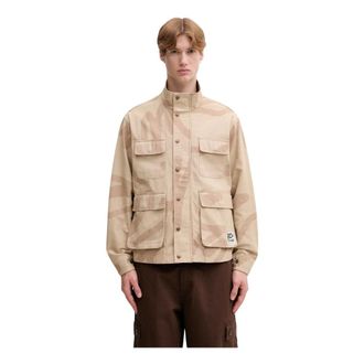 by Parra Birds Fly Free Field Jacket - Heren - Jassen - Beige - Maat: M Katoen