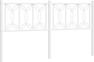 vidaXL Metal Headboard White 160 cm vidaXL