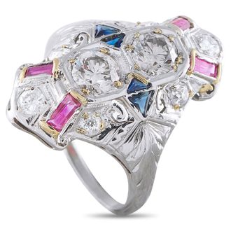 Luxury Bazaar 18K White Gold 1.68ct Diamond Ring MF30-050126
