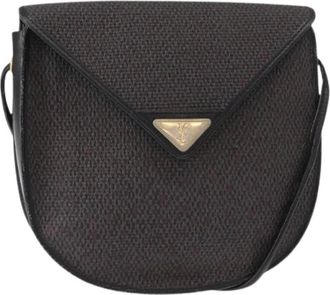Saint Laurent Pre-owned Cross Body Bags, female, Black, Size: ONE SIZE Pre-owned Canvas Shoulder Bag