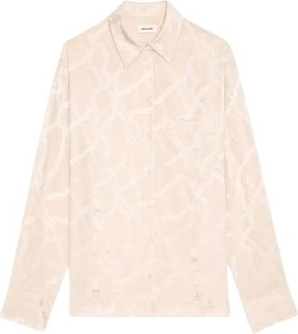 Zadig&Voltaire Overhemden, Dames, Roze, L, Morning Silk Shirt