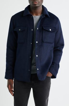 Nordstrom Wool Blend Shirt Jacket in Navy Still at Nordstrom, Size Large