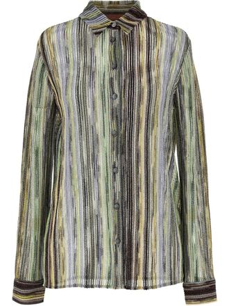 Missoni Gestreepte lam&eacute; blouse - Groen