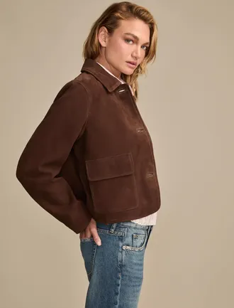 Lucky Brand Womens Suede Leather Jacket