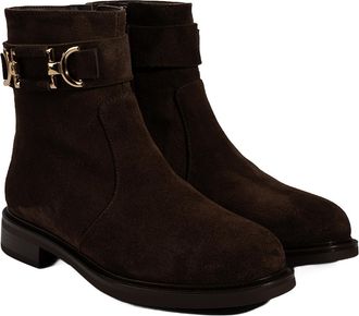 Desa Woman Suede Boots - Textile Lined, Zip Fastening, Flat Heel, Breathable | Brown - 39