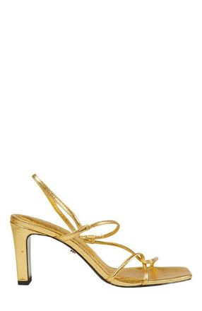 Sandro Embossed leather sandals in Gold at Nordstrom, Size 38