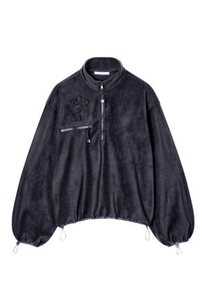 Cecilie Bahnsen Black Cbfrederik Half-Zip Wool-Felt Jacket