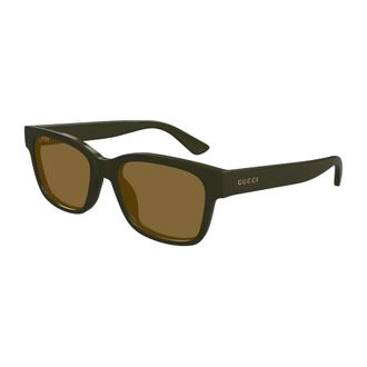 Gucci Vierkante Zonnebril - Heren - Zonnebrillen - Groen - 54 MM - Nylon - Accessoires
