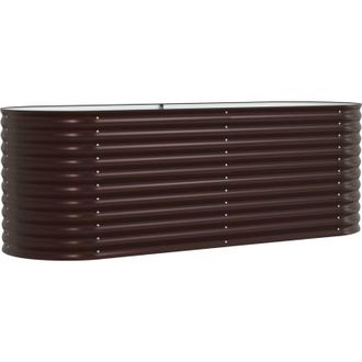 vidaXL Arriate Elevado Marr&oacute;n 240 X 80 X 81 Cm Acero Vidaxl