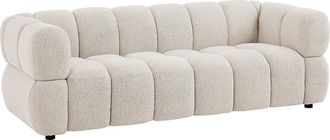 Vente-Unique Sof&aacute; de 3 plazas en tela texturizada beige PAVIRA