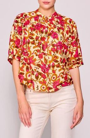 Melloday Print Voile Shirt in Magenta Multi at Nordstrom Rack, Size X-Small