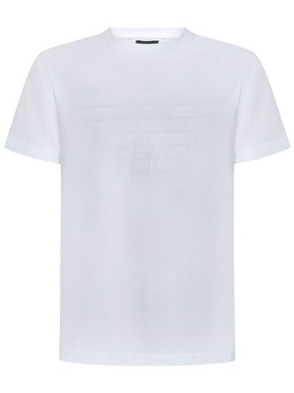 Tシャツ・カットソー GIORGIO ARMANI Giorgio Armani T-shirts and Polos White Jacquard Logo T-Shirt Bianco O.Logo | Emporio Armani | EQVVS