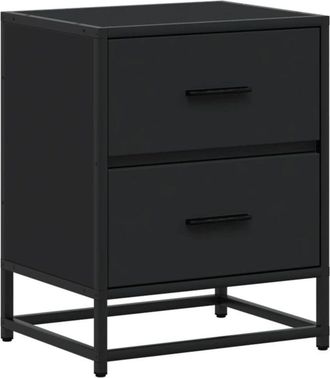 vidaXL Mesita De Noche Madera Ingenier&iacute;a Negro 40x31x50 Cm Vidaxl