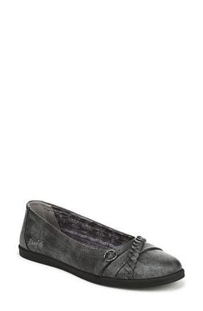 Blowfish Parisian Flat in Charcoal Faux Leather at Nordstrom Rack, Size 9.5
