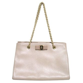 Ferragamo Beige Shoulder Bag Tote Bag (Pre-Owned)