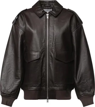 Frankie Shop Dames, Jassen, Bruin, Maat: S Leer