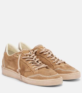 Golden Goose Ball Star embroidered suede sneakers