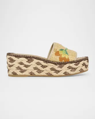 Valentino Garavani Bribri Floral Flatform Espadrille Sandals