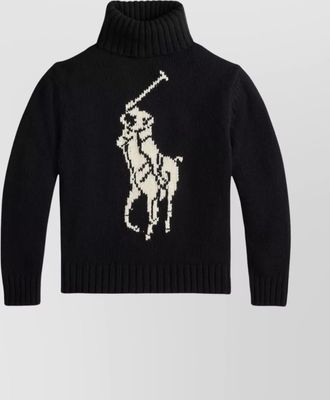 Ralph Lauren ribbed turtleneck knitwear featuring fitted cuffs