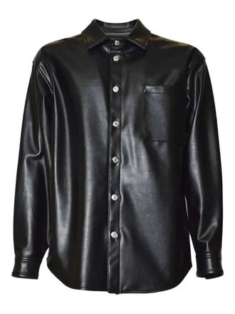 Msgm buttoned pocket-detail shirt - men - Polyurethane - 39 - Black