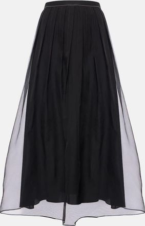 Brunello Cucinelli Pleated silk organza midi skirt