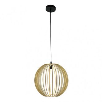 Fabrilamp Colgante Bubinga Bola 1xe27 Madera Natural Regx35x35 Cm