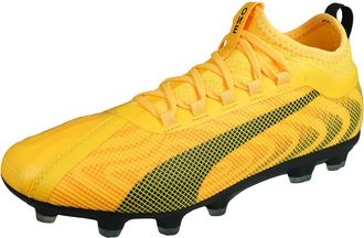Puma ONE 20.2 HG Mens Leather Football Boots-Yellow-7.5