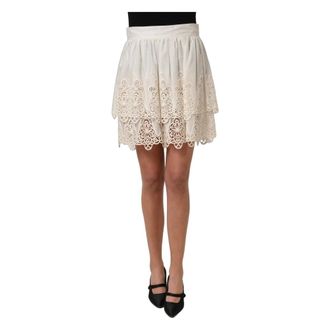 Dolce & Gabbana High Waist A-line Mini Skirt - female - Dolce & Gabbana - Short Skirts - White - L - Skirts