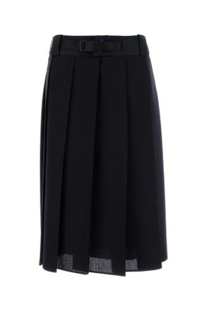 Prada Dark Blue Wool Skirt