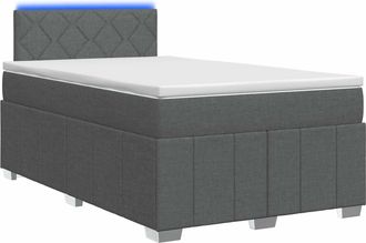 vidaXL Letto Box Spring Con Materasso Grigio Scuro 120 X 200 Cm Vidaxl