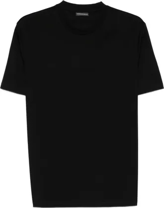 Emporio Armani Black Solid Cotton T-shirt