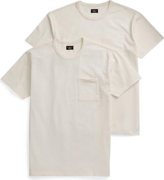 Ralph Lauren 2-Pack Garment Dyed Cotton T-Shirts in Warm White at Nordstrom, Size Medium