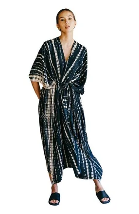 Pink Haley Lindy Hand Dyed Duster in Black at Nordstrom