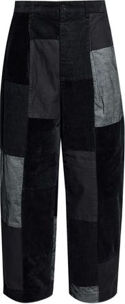 Comme Des Garçons Ribfluwelen broek met patchwork - Zwart