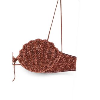 Os&eacute;ree Lurex Bikini Top - Brown