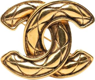 Chanel Pre-owned Jewellery, female, Yellow, Size: ONE SIZE Pre-owned Logo Brooch