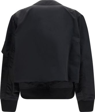 sacai Mens Cotton Chino And Nylon Twill Double Jacket Black