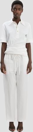 Victoria Beckham Twist Polo Top In White XS