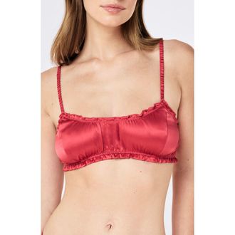 Papinelle Sleepwear Audrey Mulberry Silk Bralette in Amour Rose at Nordstrom, Size Small