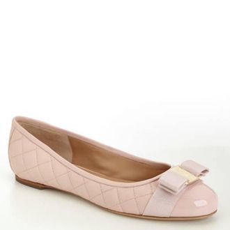 Ferragamo Varina Quilted Ballet Flats, Size 7 C