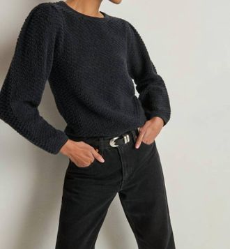 Nation Ltd Etta Lace Popover Top In Jet Black