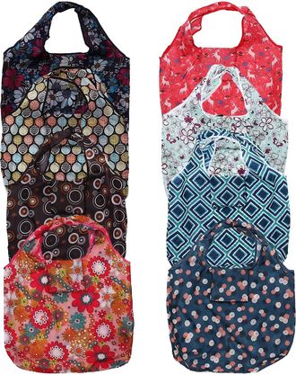 Cabilock DIYEAH 8pcs Foldable Reusable Grocery Bags Capacity Multipurpose Tote for Shopping Travel Outdoors with Sturdy Wear-resistant Material and Convenient 