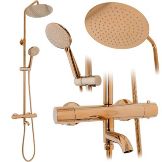 Rea Conjunto De Ducha Y Ba&ntilde;era Rea Lungo Copper Thermostat