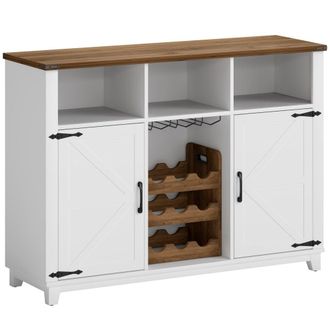 HOMCOM Aparador de cocina 120x37x88 cm blanco